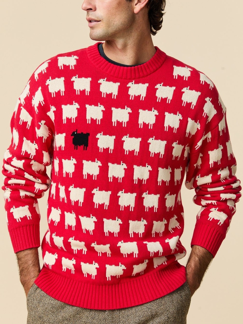 NWOT Rowing Blazers Warm & Wonderful Diana Cotton Sheep Sweater Red S Unisex